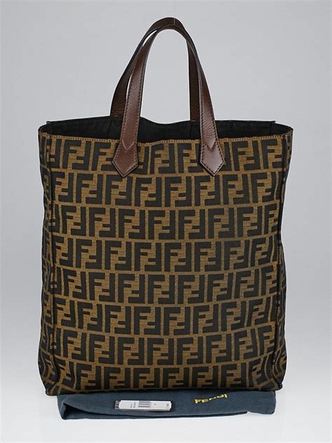 fendi tobacco zucca tote bag|Fendi zucca shopper tote.